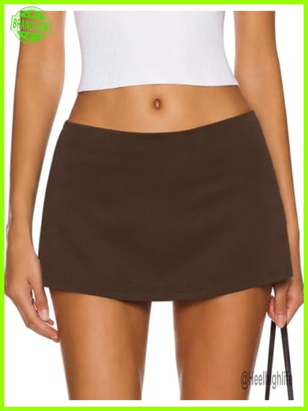 Women's Low Rise Micro Mini Skort with Built-in Shorts Modal Blend